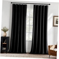 Velvetout Curtains 84 Inch Long Luxury Super 40"W x 84"L Pack of 2 Black