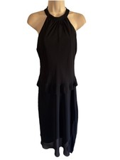 NEW Jones Wear Corset Dress Wedding Cocktail Party Black Chiffon Model midi 8