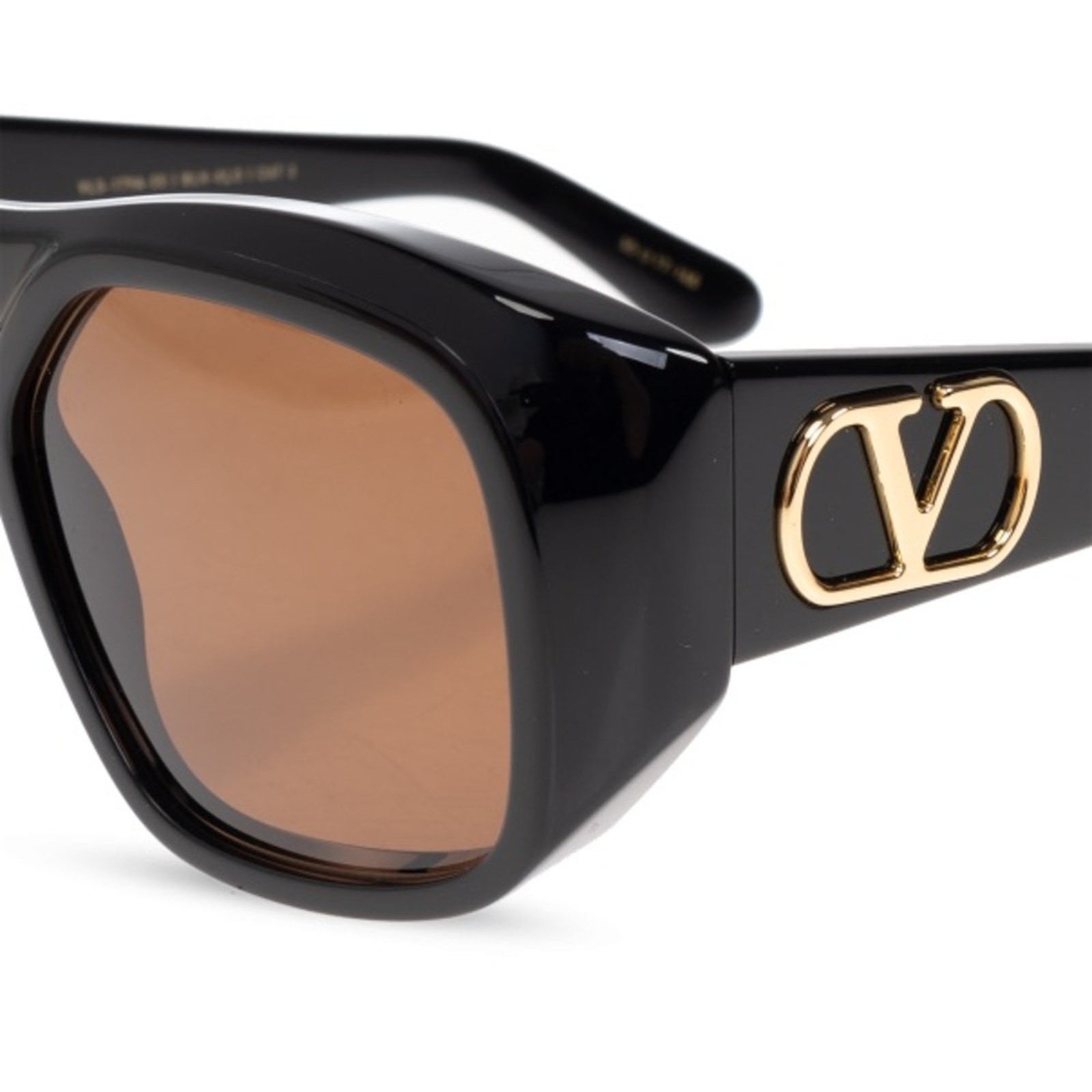  New! Valentino VLS 179A, Black Sunglasses with Gold Accent, Authentic thumbnail 5
