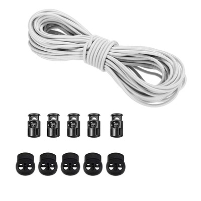 Versatile 1/8-Inch (3mm) Elastic Cord - 10 Yards with 10 Pack Plastic Spring ...