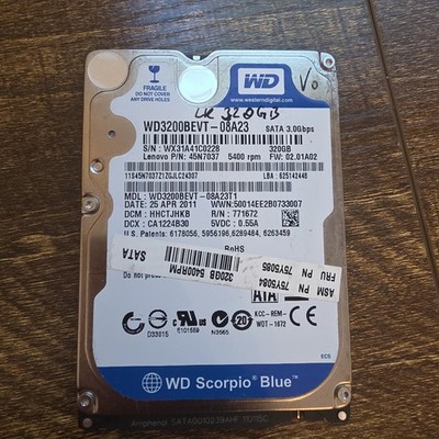 Western Digital WD3200BPVT Scorpio Blue 320GB 2,5 Zoll SATA