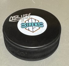 Micah Zandee-Hart signed New York Sirens PWHL official puck  PROOF  #2
