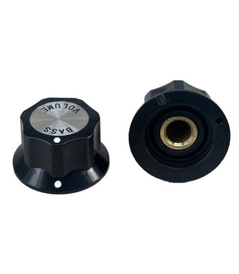 RICKENBACKER BASS & VOLUME GENERIC BLACK GUITAR KNOB 25x15mm SCHAFT 6,4mm