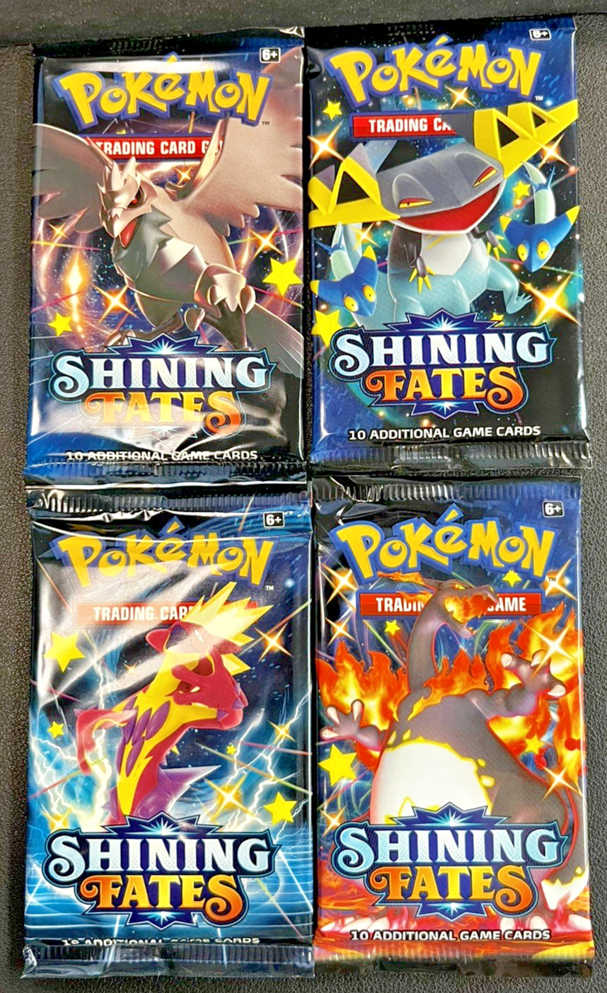 Pokemon TCG - Shining Fates Booster Pack Art Set (4 Packs) - New/Sealed