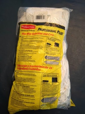 24 OZ Value Pro Cut-End Rayon Finish Wet Mop, 1'' Headband, White