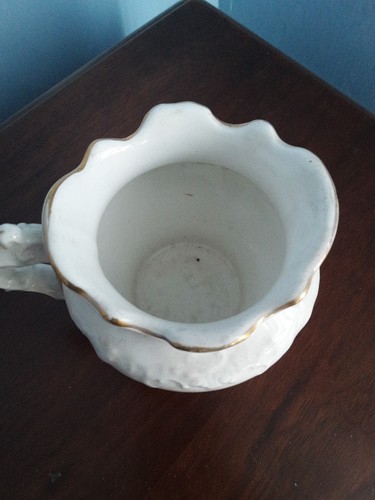 Antique Vintage Cup w Handle, Gravy Server ? Gold Paint Rimmed Marked 869 - Picture 16 of 24