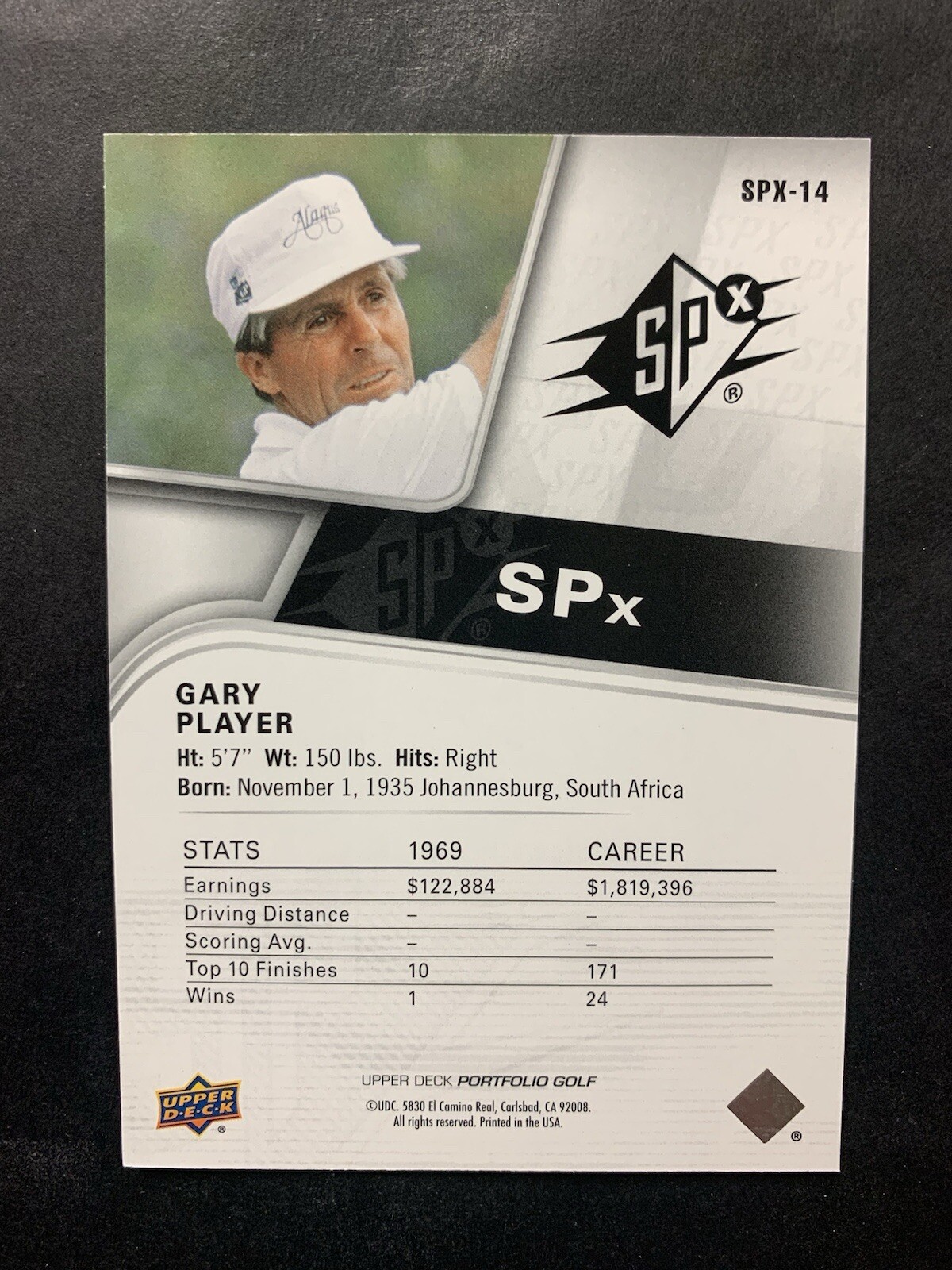 Gary Player 2024 Upper Deck Portfolio SPx /699 #SPX-14