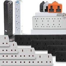 Extension Leads Cable Electric Plug Socket UK Mains Power 1 2 3 4 6 8 10 Way