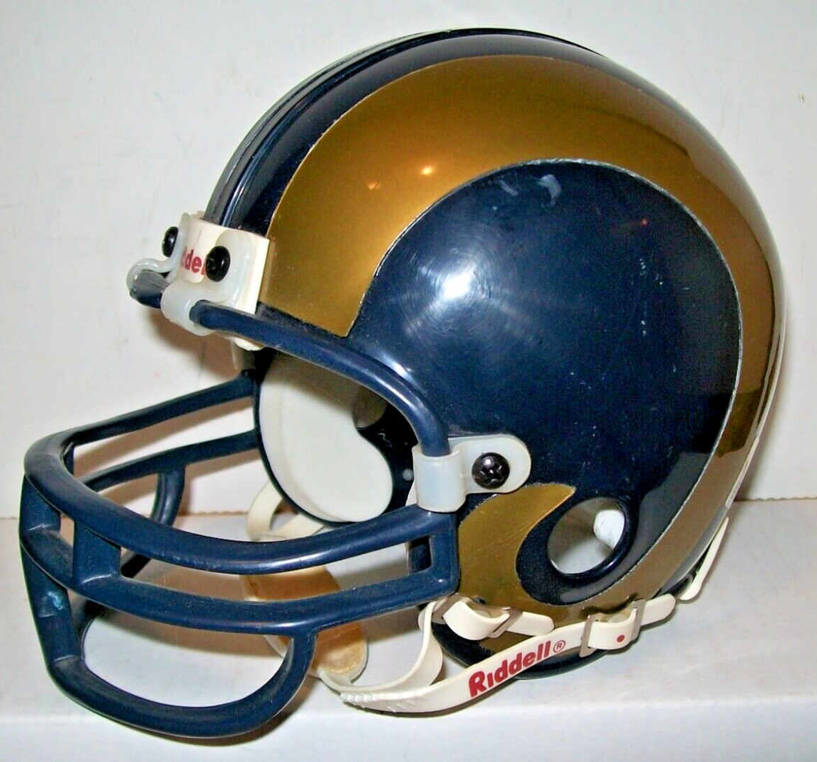Old Riddell Logo NFL LOS ANGELES RAMS VINTAGE OLD LOGO RIDDELL MINI HELMET - SIZE 3 5/8 ...
