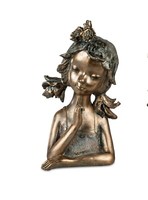 Deko-BüSte-MäDchen H.27Cm Bronzefarben Deko-Figur Formano