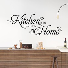 The Kitchen is the Heart of the Home - Kitchen Wall Quote, Wall Art Sticker