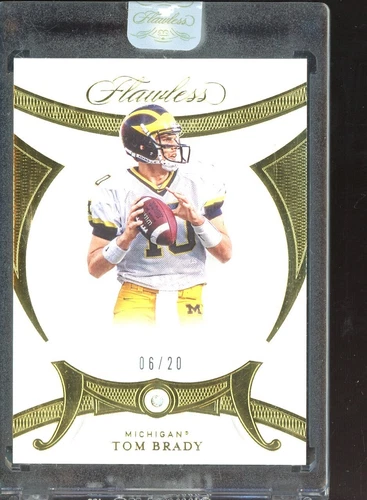 2020 Panini Flawless Collegiate DIAMOND Gold #95 Tom Brady Michigan 6/20