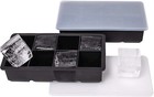 Black 2 Inch 2 Packs 8 grids Silicone Large Ice Cube Trays with Lids