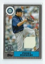 Yusei Kikuchi 2022 Topps Series 1 1987 Topps Baseball Jersey Relic BLACK 176/199