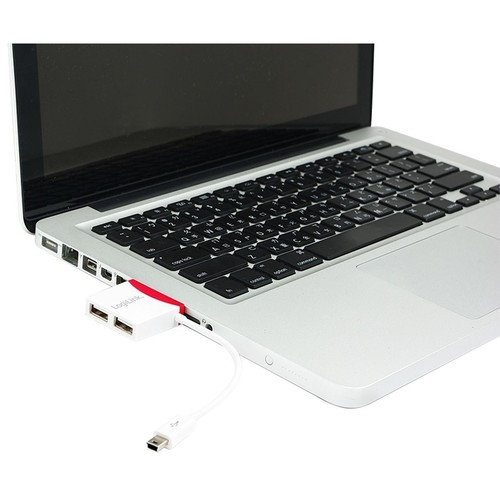 LogiLink USB 2.0 Hub 2-Port mit Mini USB Kabel (zum Laden + Synchronisieren) - Bild 2 von 3
