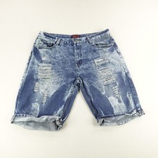 Vintage Mecca Shorts Mens 40 Blue Denim Jean Jorts Baggy Faded Distressed Y2K