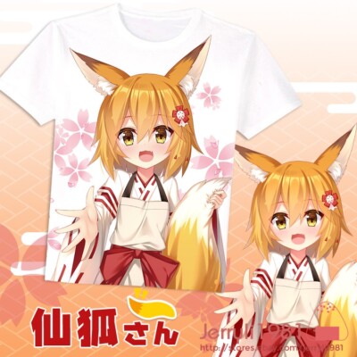 The Helpful Fox Senko-san Anime Clothes Unisex T-shirt Short Sleeve Tee Top 仙狐さん