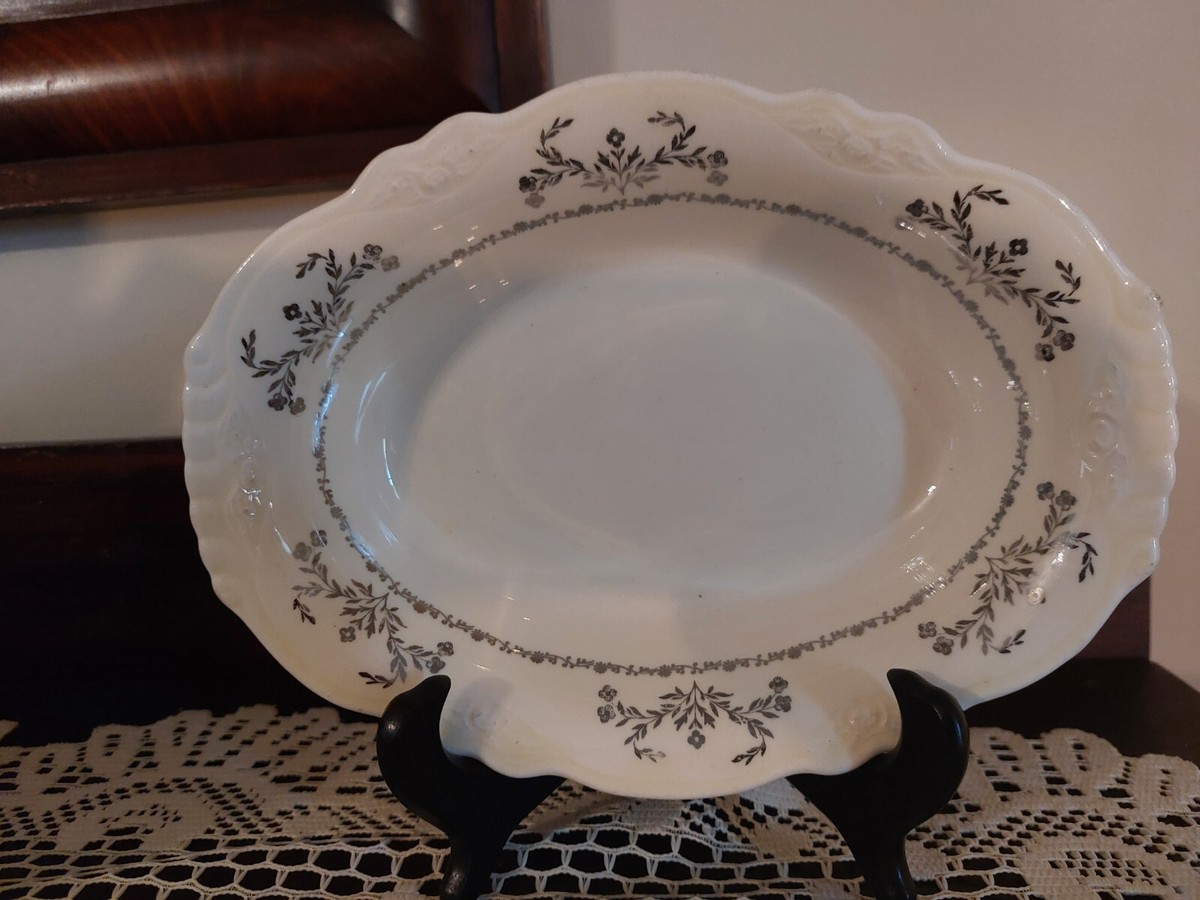 SALE Vintage Homer Laughlin Virginia Rose pattern Oval side dish stamped VR  255