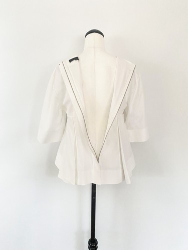 ALEXANDER WANG structured canvas cotton blend fan sleeve top / US 4 / AU 6, 8 - Picture 5 of 10