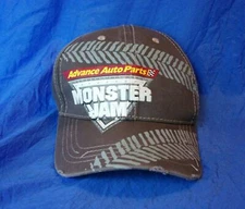 MONSTER JAM Monster Trucks Advance Auto Parts Distressed Ball Cap w/ Hook & Loop