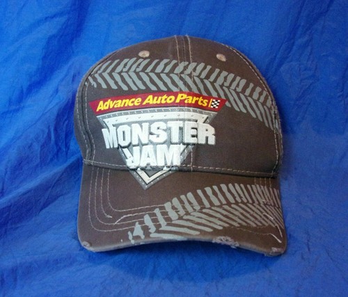 MONSTER JAM Monster Trucks Advance Auto Parts Distressed Ball Cap w/ Hook & Loop