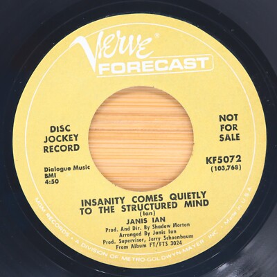 JANIS IAN - INSANITY COMES QUIETLY TO THE STRUCTURED MIND  - COUNTRY 45 DJ VERVE