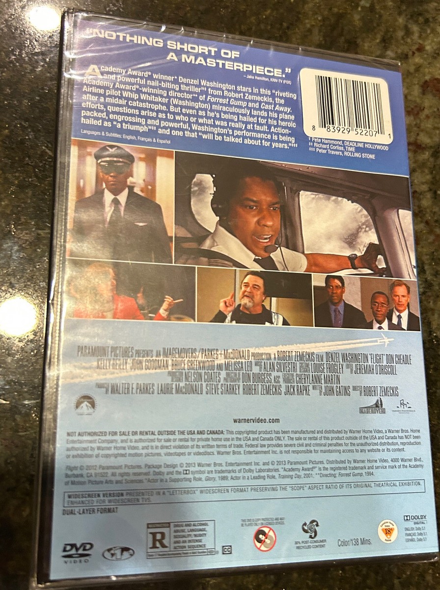 Flight DVD Movie Denzel Washington Action Suspense Drama