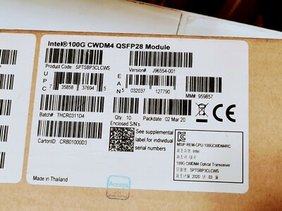 NEW Intel 100G CWDM4 1271-1331NM QSFP28 Transceiver SPTSBP3CLCWS J96554-001