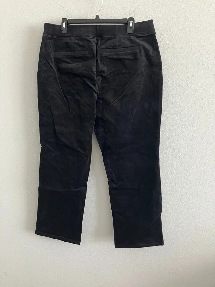 Pantalón Denim & Co Petite Terciopelo Elástico Pierna Recta - Talla PL A662788 Foto 2 de 4