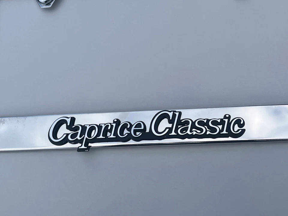 Chevy Caprice License Plate Frame Box Chevy Chrome Emblem Badge 86-90 - Image 2 of 3