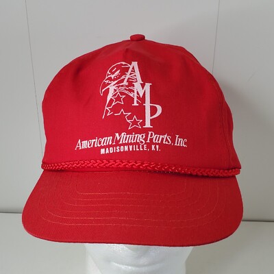 American Mining Parts Miners Coal Equipment Baseball Cap Hat Madisonville KY Red