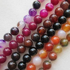 Agate Amethyst Onyx Gemstone Beads 14mm Round Strand 26 Beads Jewellery Craft