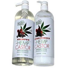 Natural Therapy Hemp Castor Strengthening Softening Shampoo Conditioner Set 33oz 0.91 per fl oz