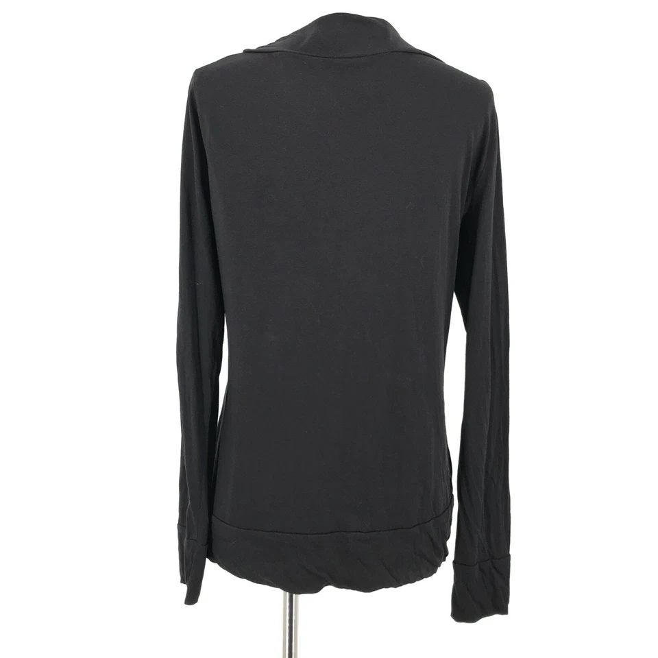 Harolds Womens Shirt Medium Black Long Sleeve Pullover Blouse Top Pima Cotton - Image 2 of 4