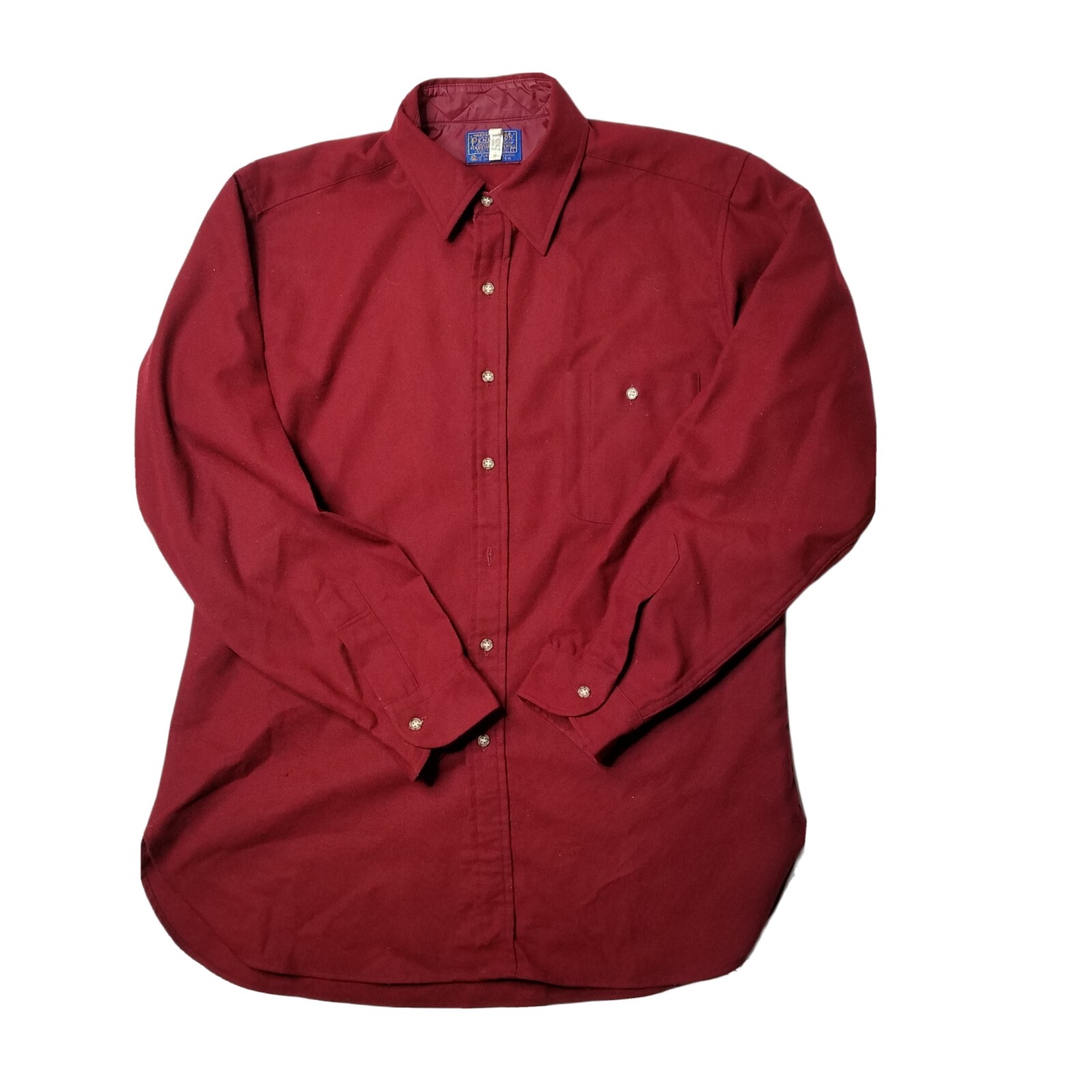 Pendleton Flannel Solid Red Long Sleeve Button Fr… - image 1