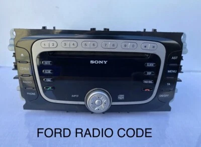 FORD (GENUINE OE) Ford Sony Radio Code 6000 6006 DAB 6 Disc CD Changer Serial V Stereo Unlock