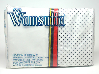 New! 2 Vintage Wamsutta SPORTING LIFE Stripes & Polka Dots King Size Pillowcases