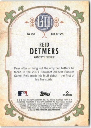2022 Topps Gypsy Queen #198 Reid Detmers - Picture 2 of 2
