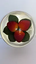 Vintage Lucite Berry Strawberry Paperweight Fruit Clear 3"
