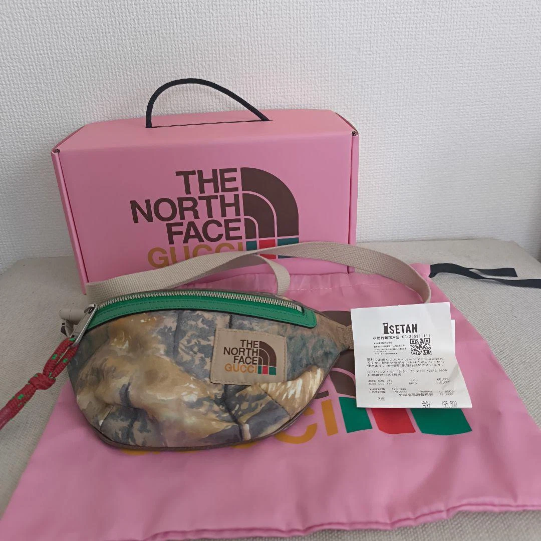 Sac bandoulière GUCCI THE NORTH FACE taille fesses multicolore avec boîte