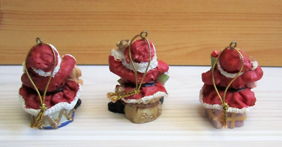 Père Noël vintage en résine avec figurine d'enfants