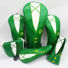 Luxury Green Jacket Golf Club PU Head Covers for Driver 35 Woods UT Head Covers