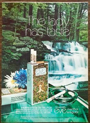1972 Eve Menthol Regular Cigarettes Print Ad The Lady Has Taste