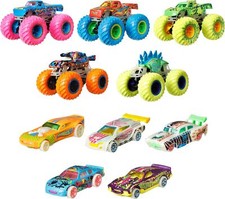 Hot Wheels Monster Trucks Glow in the Dark 10 Pack Die Cast Vehicles Set