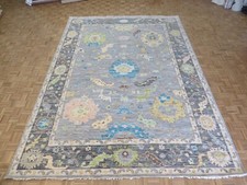 10'1 x 14 Hand Knotted Gray Modern Oushak Oriental Rug G13839