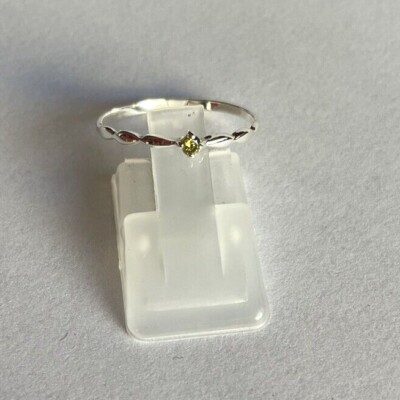 Silberring 925 Silber - Solitärring mit CZ in grün , sehr fein, Gr. 44 bis Gr.64