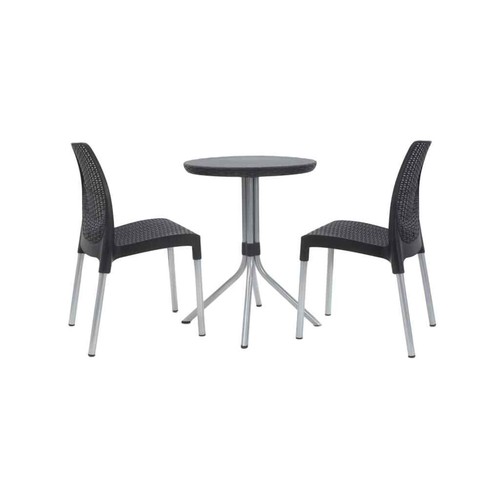 Keter Bistro-Set Chelsea Graphit 223562 Gartenmöbel Sitzgruppe Gartengarnitur - Bild 8 von 12