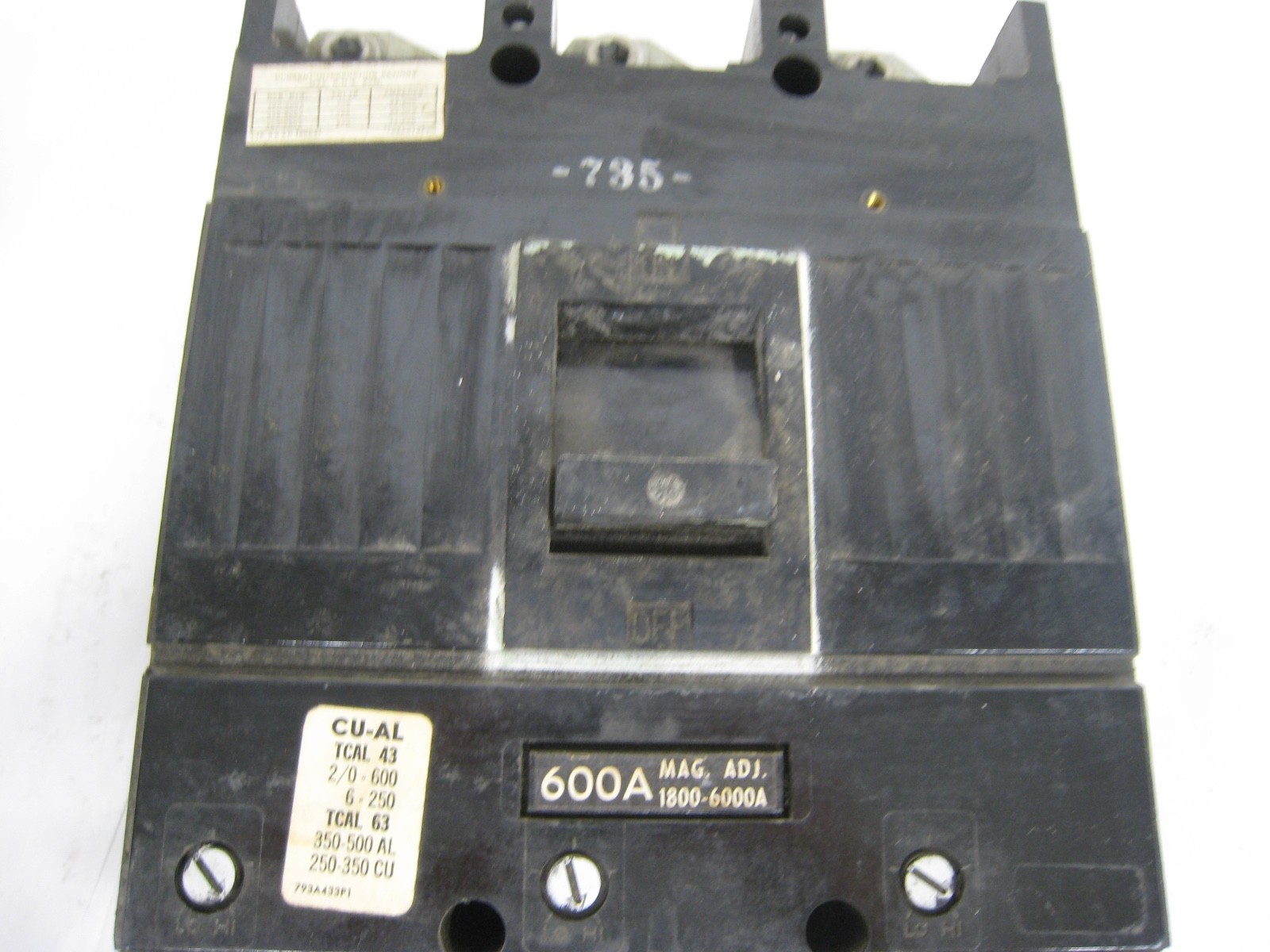 GENERAL ELECTRIC TJK636F000 1800-6000A CIRCUIT BREAKER 3 POLE 600A | eBay