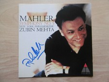 Zubin Mehta autograph signed CD booklet "Mahler"