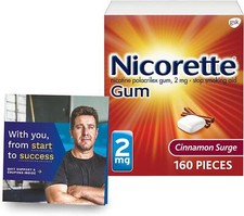 Nicorette 2 mg Coated Nicotine Gum Cinnamon Surge Stop Smoking Aid 160 Count